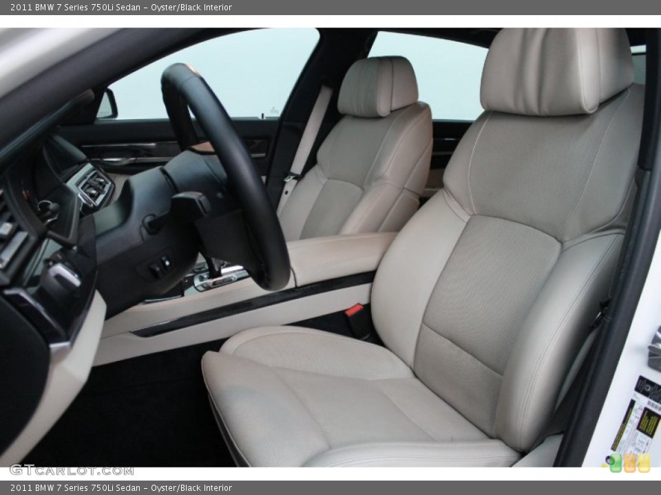 Oyster/Black Interior Front Seat for the 2011 BMW 7 Series 750Li Sedan #80098224