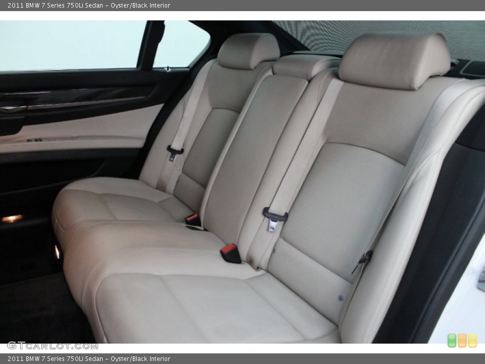 Oyster/Black Interior Rear Seat for the 2011 BMW 7 Series 750Li Sedan #80098249