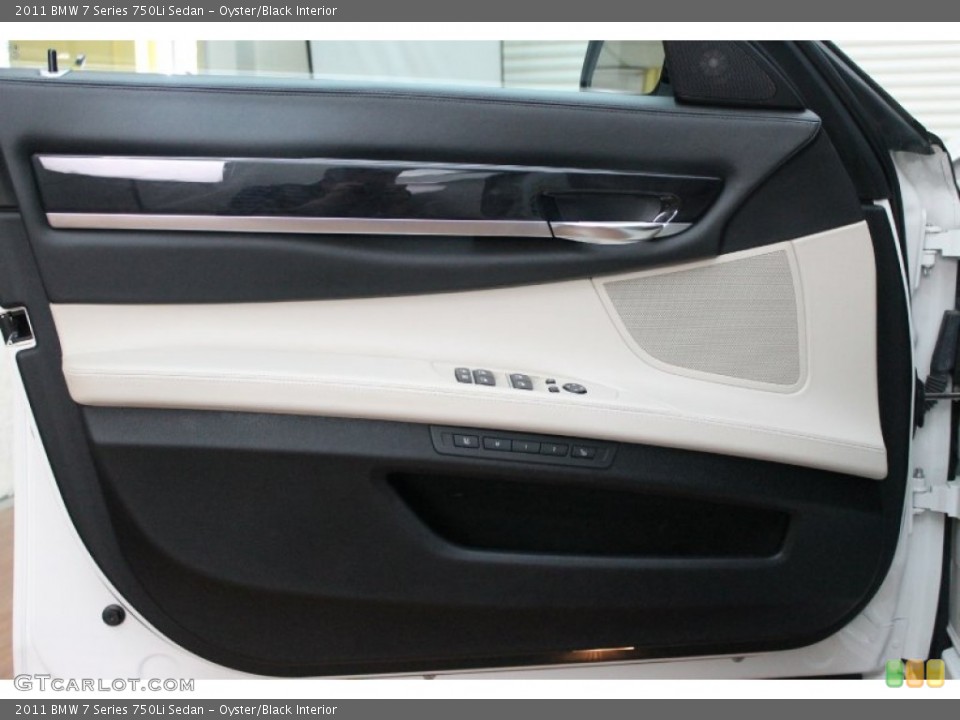 Oyster/Black Interior Door Panel for the 2011 BMW 7 Series 750Li Sedan #80098312