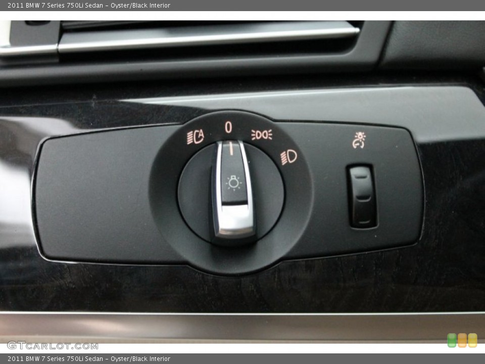 Oyster/Black Interior Controls for the 2011 BMW 7 Series 750Li Sedan #80098382
