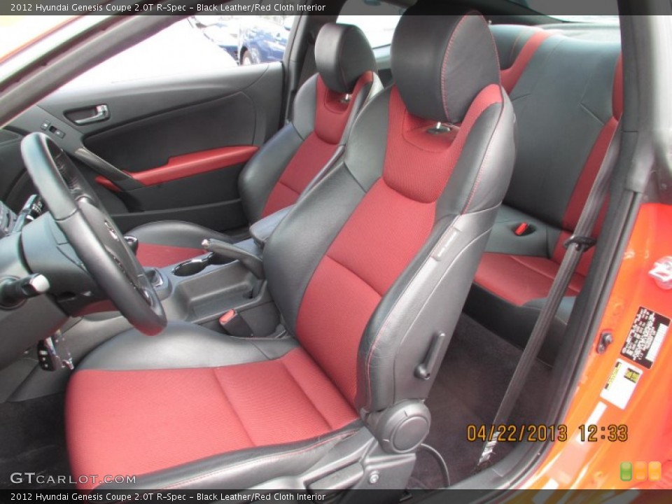 Black Leather/Red Cloth Interior Front Seat for the 2012 Hyundai Genesis Coupe 2.0T R-Spec #80099525