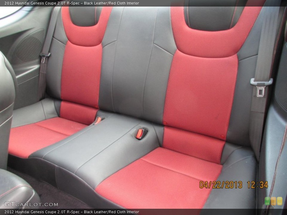 Black Leather/Red Cloth Interior Rear Seat for the 2012 Hyundai Genesis Coupe 2.0T R-Spec #80099547