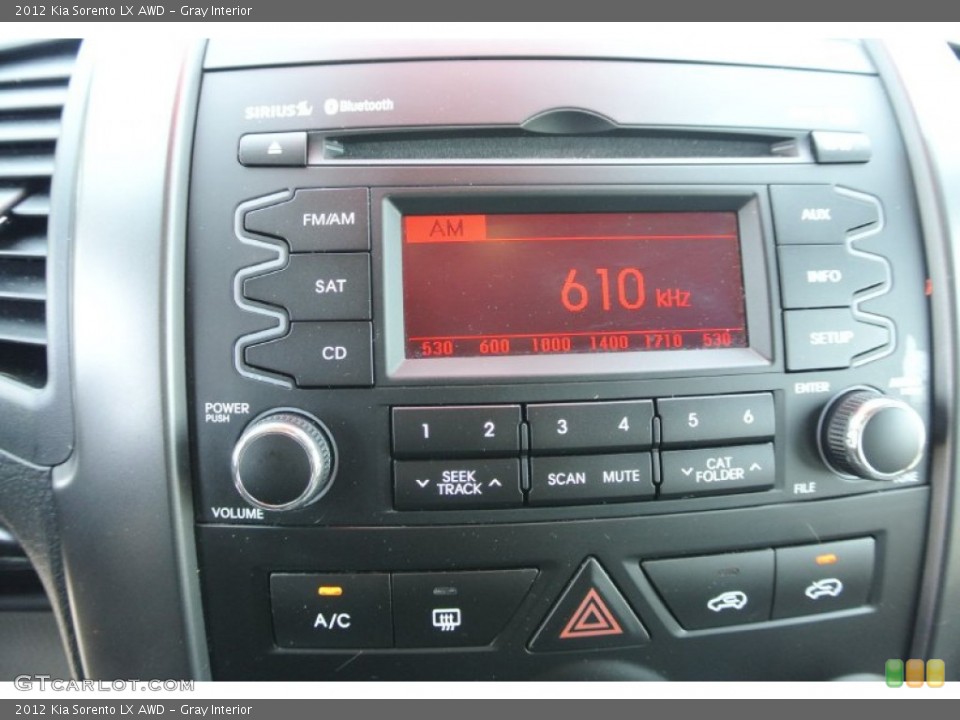 Gray Interior Controls for the 2012 Kia Sorento LX AWD #80105257