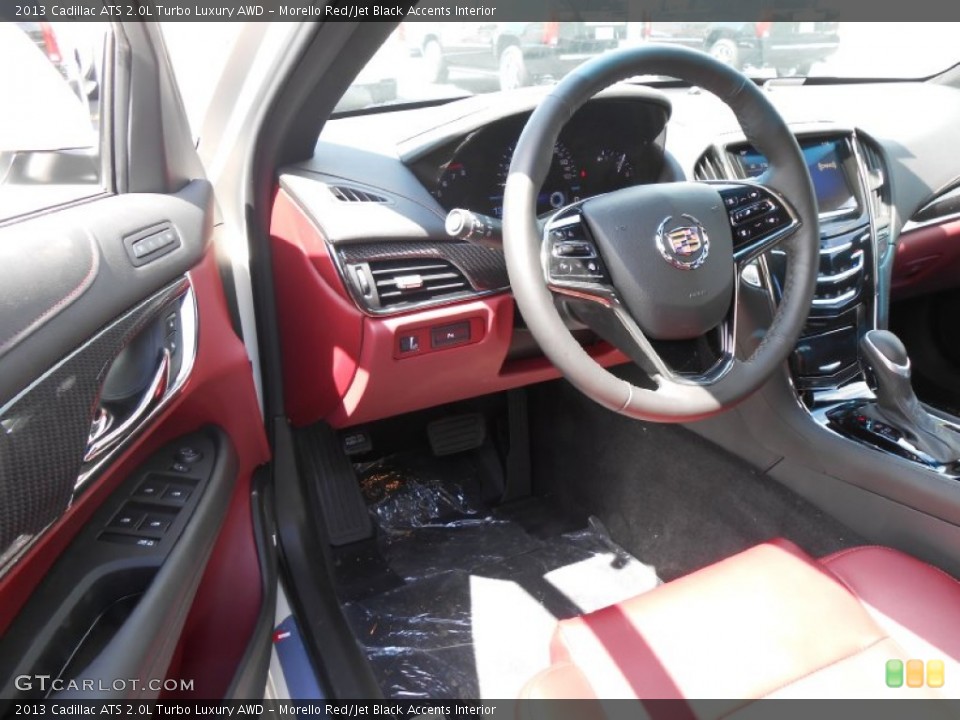 Morello Red/Jet Black Accents Interior Photo for the 2013 Cadillac ATS 2.0L Turbo Luxury AWD #80107540