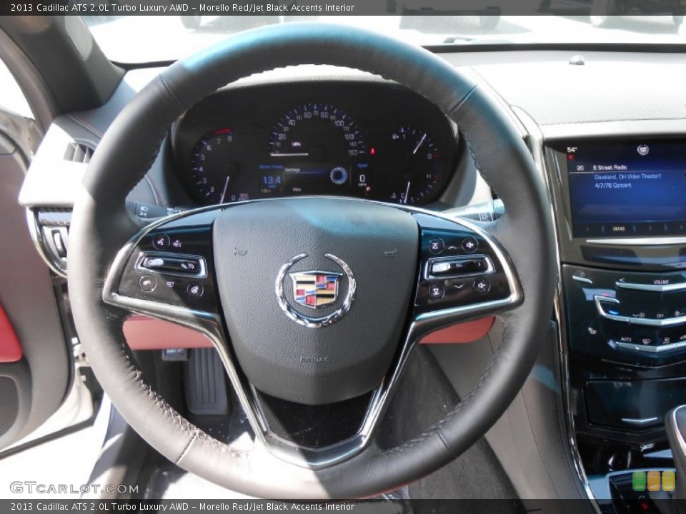 Morello Red/Jet Black Accents Interior Steering Wheel for the 2013 Cadillac ATS 2.0L Turbo Luxury AWD #80107615