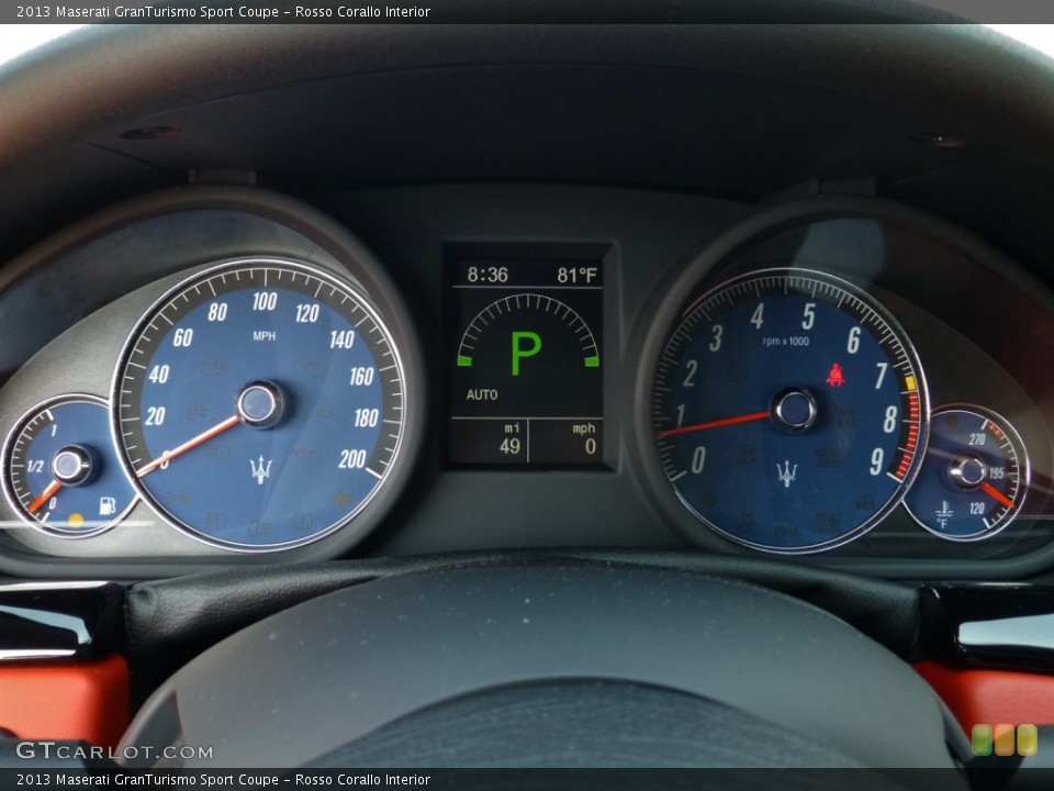 Rosso Corallo Interior Gauges for the 2013 Maserati GranTurismo Sport Coupe #80113349