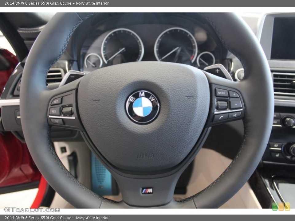 Ivory White Interior Steering Wheel for the 2014 BMW 6 Series 650i Gran Coupe #80114387