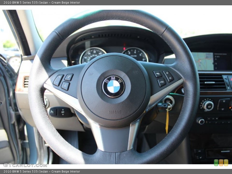 Cream Beige Interior Steering Wheel for the 2010 BMW 5 Series 535i Sedan #80115920