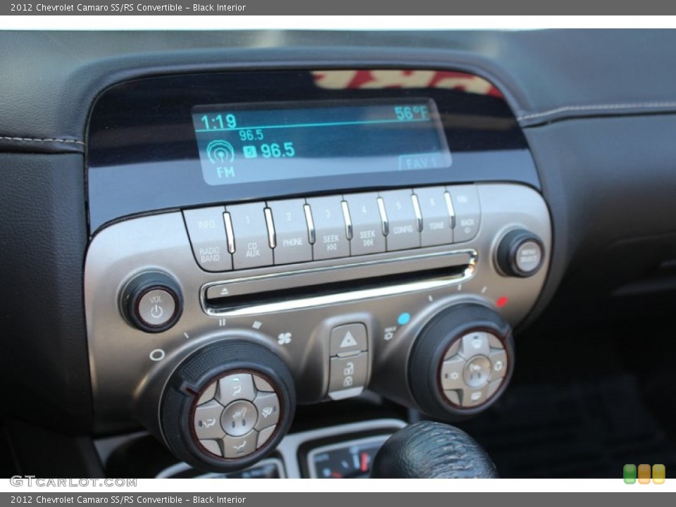 Black Interior Controls for the 2012 Chevrolet Camaro SS/RS Convertible #80116073