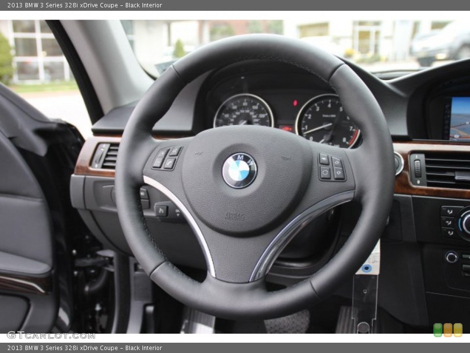 Black Interior Steering Wheel for the 2013 BMW 3 Series 328i xDrive Coupe #80125189