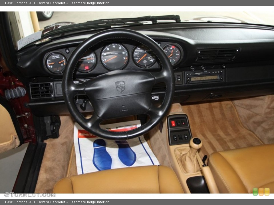Cashmere Beige Interior Dashboard for the 1996 Porsche 911 Carrera Cabriolet #80130405