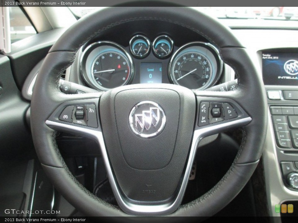Ebony Interior Steering Wheel for the 2013 Buick Verano Premium #80130708