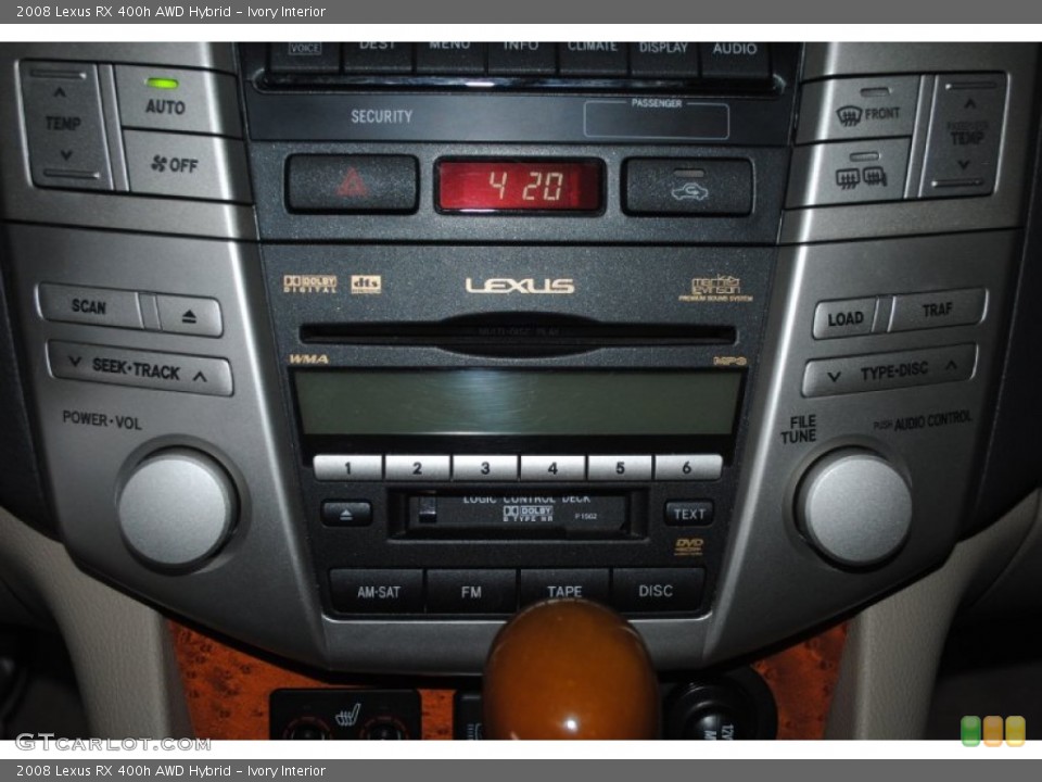 Ivory Interior Controls for the 2008 Lexus RX 400h AWD Hybrid #80140308