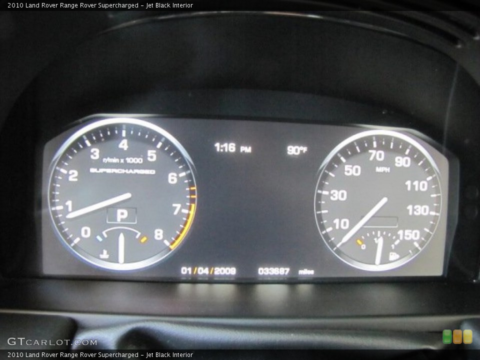 Jet Black Interior Gauges for the 2010 Land Rover Range Rover Supercharged #80140323