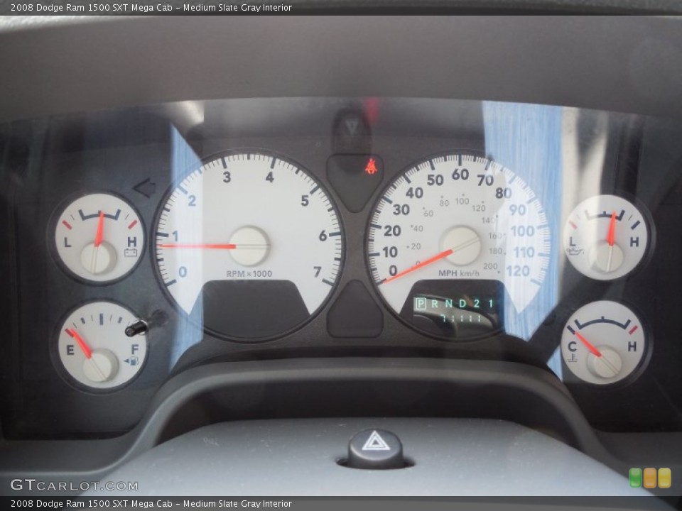 Medium Slate Gray Interior Gauges for the 2008 Dodge Ram 1500 SXT Mega Cab #80144070