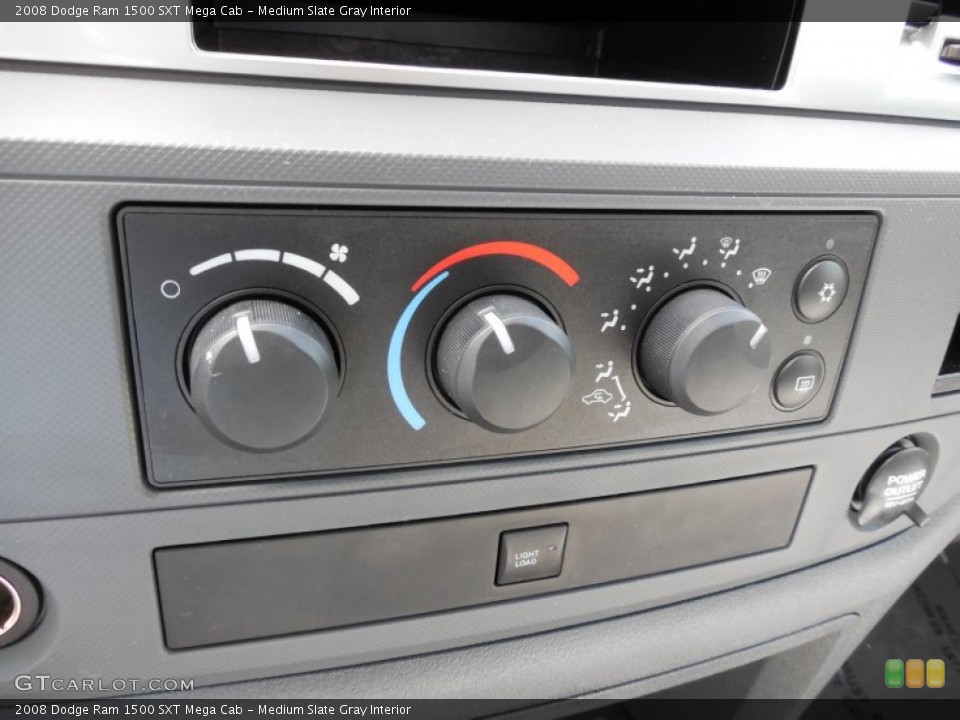 Medium Slate Gray Interior Controls for the 2008 Dodge Ram 1500 SXT Mega Cab #80144109