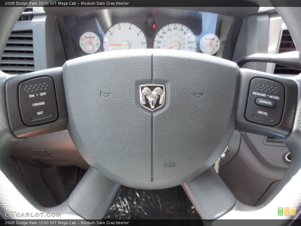 Medium Slate Gray Interior Steering Wheel for the 2008 Dodge Ram 1500 SXT Mega Cab #80144128