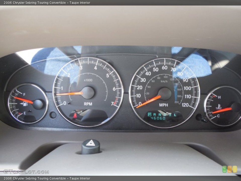 Taupe Interior Gauges for the 2006 Chrysler Sebring Touring Convertible #80148888