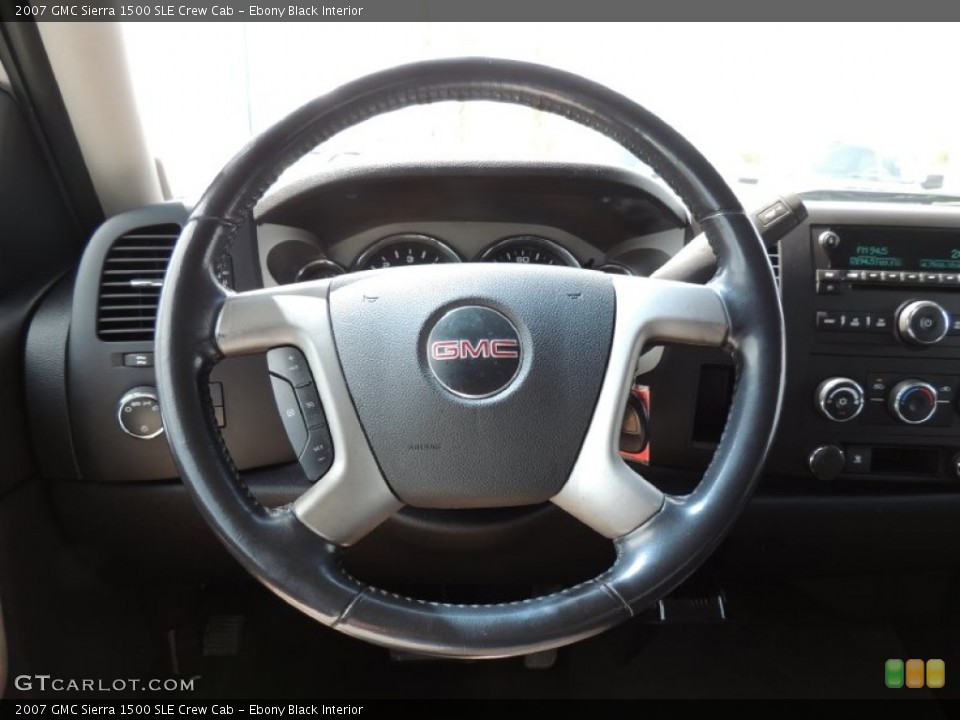 Ebony Black Interior Steering Wheel for the 2007 GMC Sierra 1500 SLE Crew Cab #80152422