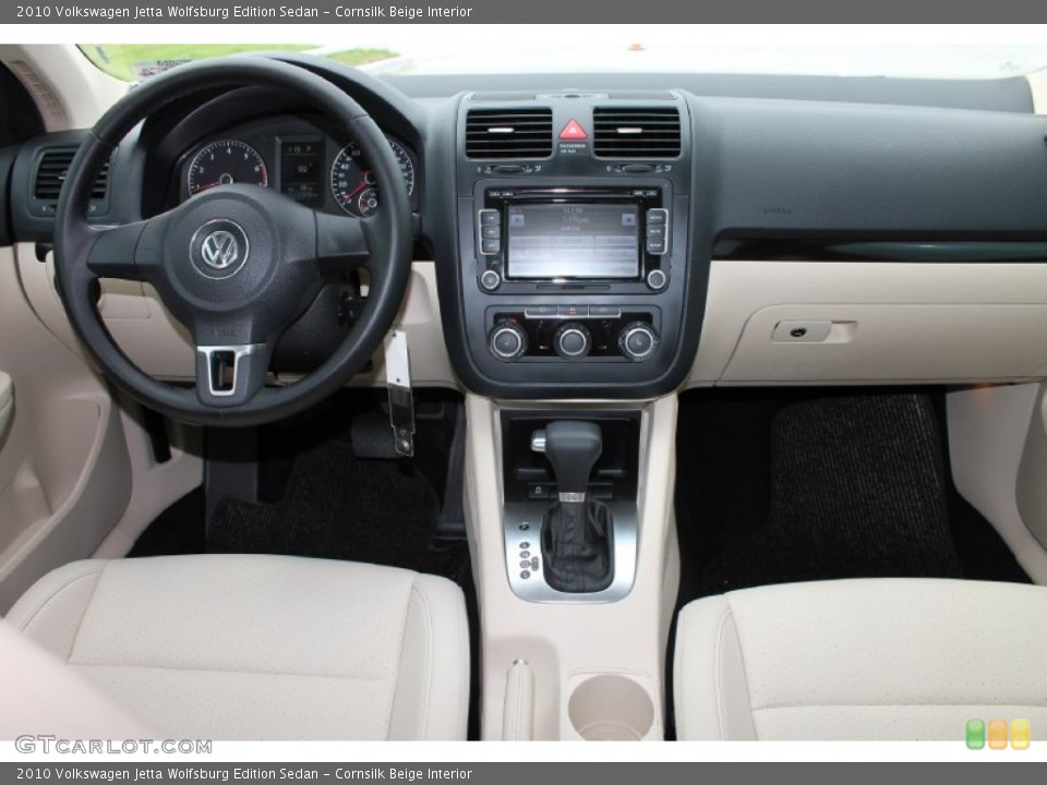Cornsilk Beige Interior Dashboard for the 2010 Volkswagen Jetta Wolfsburg Edition Sedan #80155149