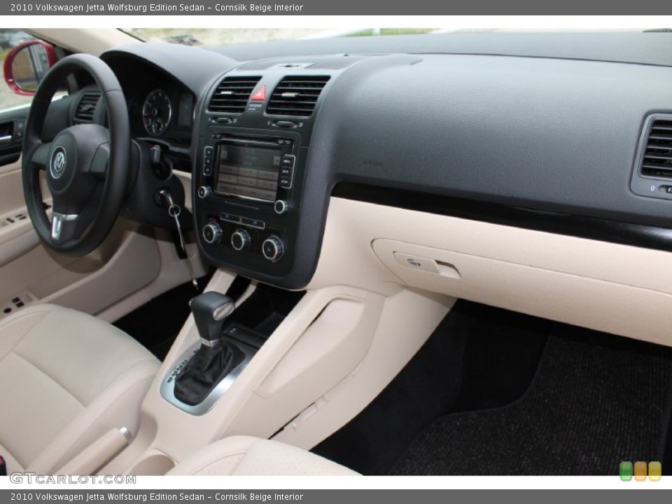 Cornsilk Beige Interior Dashboard for the 2010 Volkswagen Jetta Wolfsburg Edition Sedan #80155287