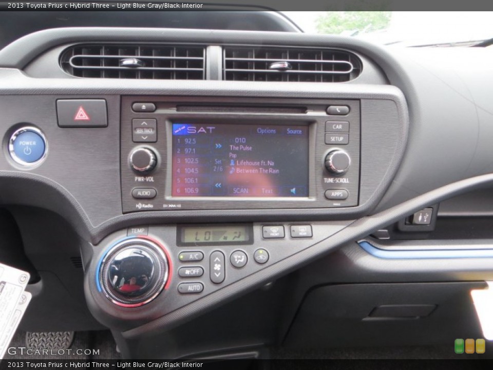 Light Blue Gray/Black Interior Controls for the 2013 Toyota Prius c Hybrid Three #80161602