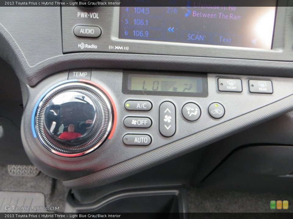Light Blue Gray/Black Interior Controls for the 2013 Toyota Prius c Hybrid Three #80161638