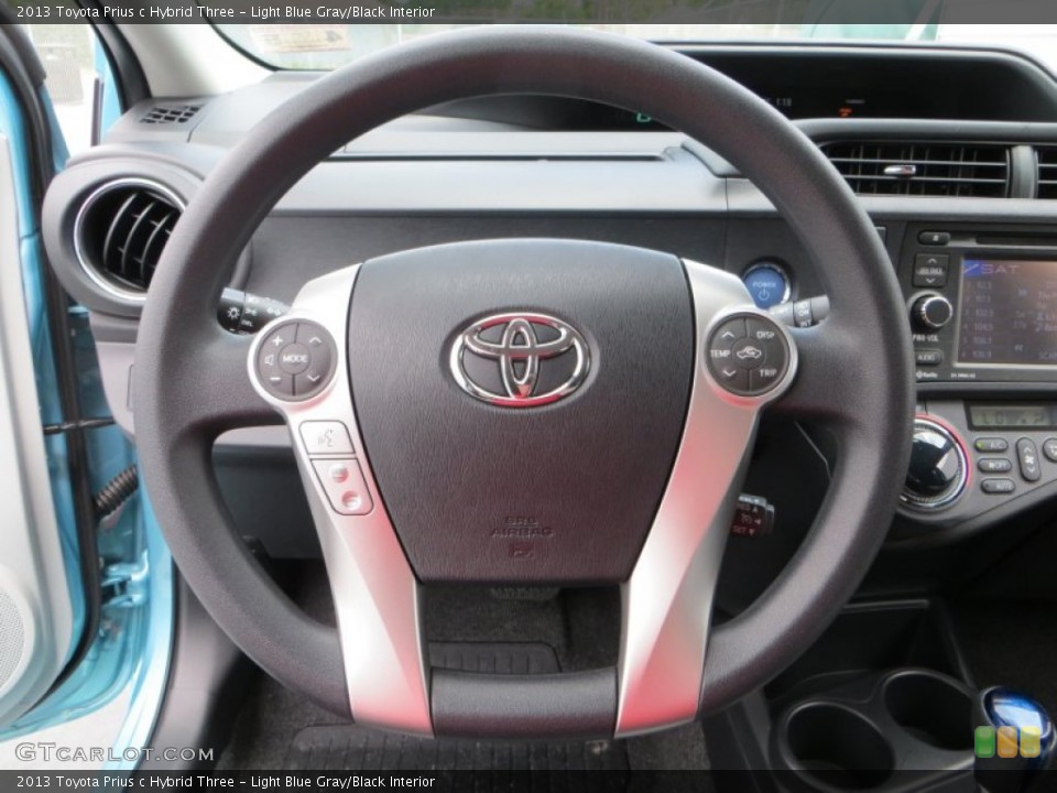 Light Blue Gray/Black Interior Steering Wheel for the 2013 Toyota Prius c Hybrid Three #80161704