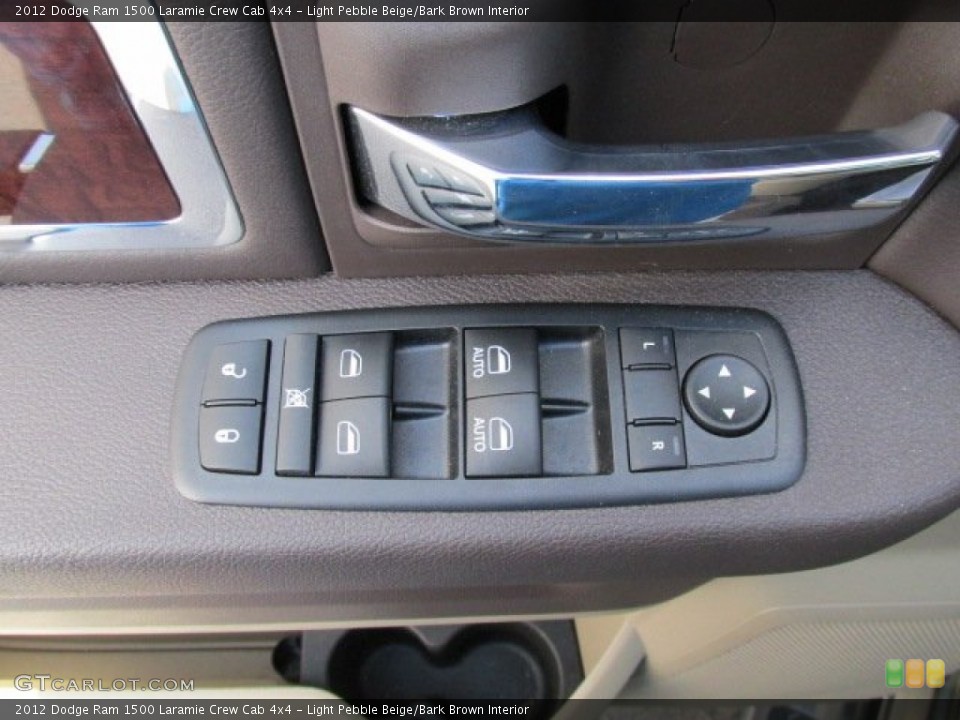 Light Pebble Beige/Bark Brown Interior Controls for the 2012 Dodge Ram 1500 Laramie Crew Cab 4x4 #80167938