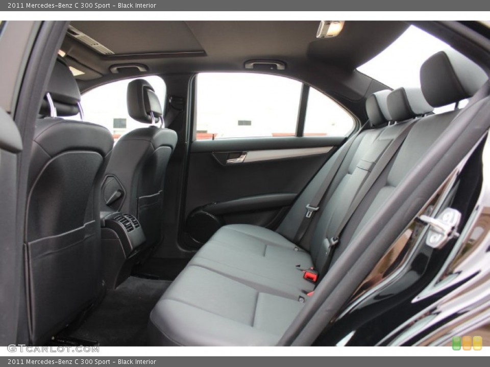 Black Interior Rear Seat for the 2011 Mercedes-Benz C 300 Sport #80171083