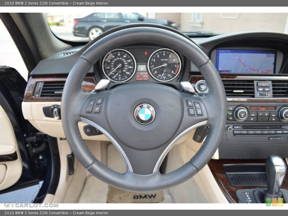 Cream Beige Interior Steering Wheel for the 2010 BMW 3 Series 328i Convertible #80178337