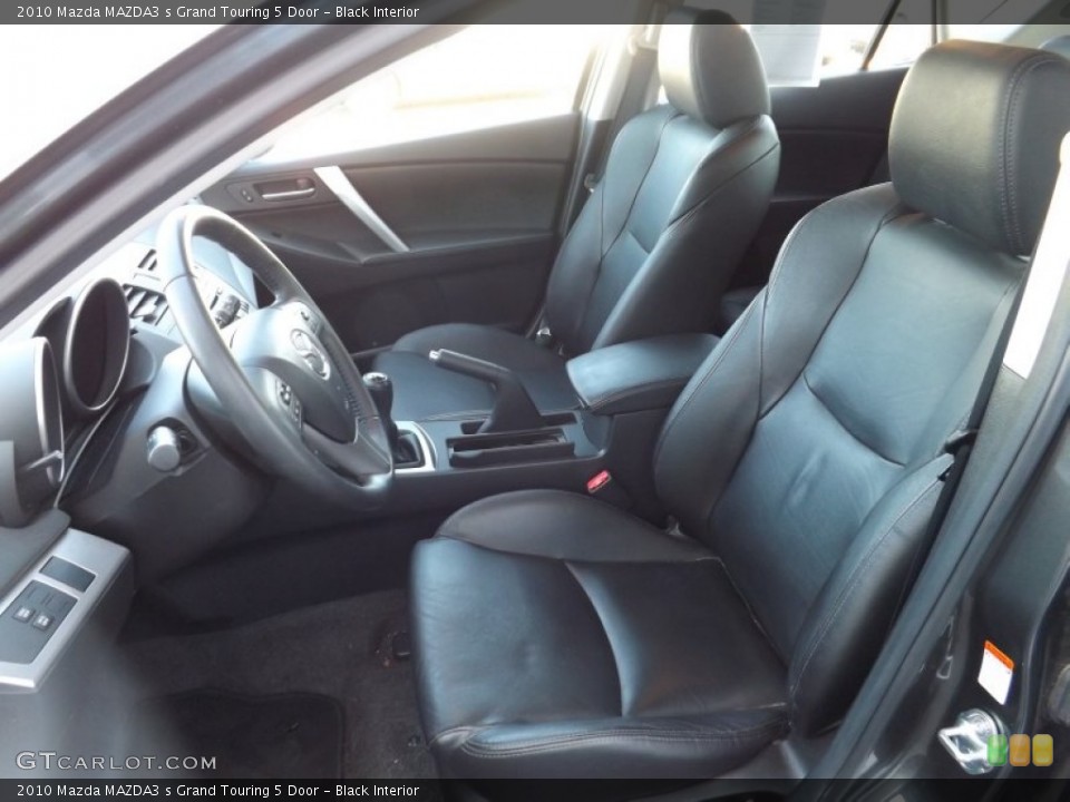Black Interior Front Seat for the 2010 Mazda MAZDA3 s Grand Touring 5 Door #80180937