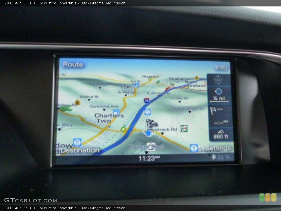 Black/Magma Red Interior Navigation for the 2013 Audi S5 3.0 TFSI quattro Convertible #80183314