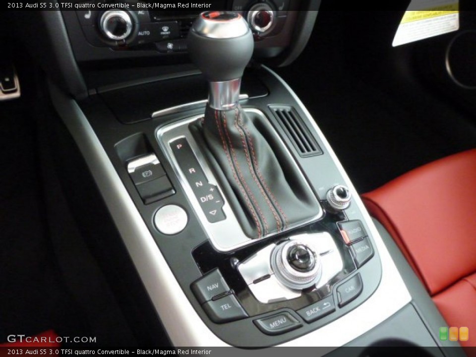 Black/Magma Red Interior Transmission for the 2013 Audi S5 3.0 TFSI quattro Convertible #80183332
