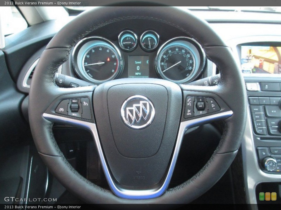 Ebony Interior Steering Wheel for the 2013 Buick Verano Premium #80185948