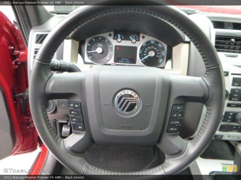 Black Interior Steering Wheel for the 2011 Mercury Mariner Premier V6 AWD #80190524