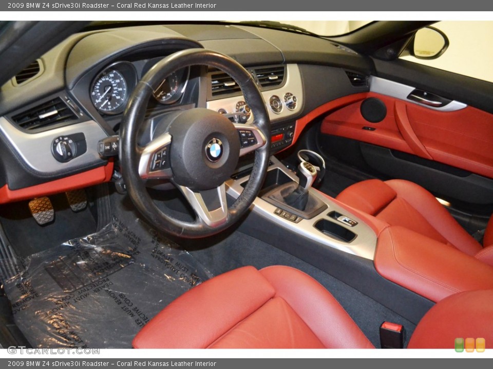 Coral Red Kansas Leather 2009 BMW Z4 Interiors