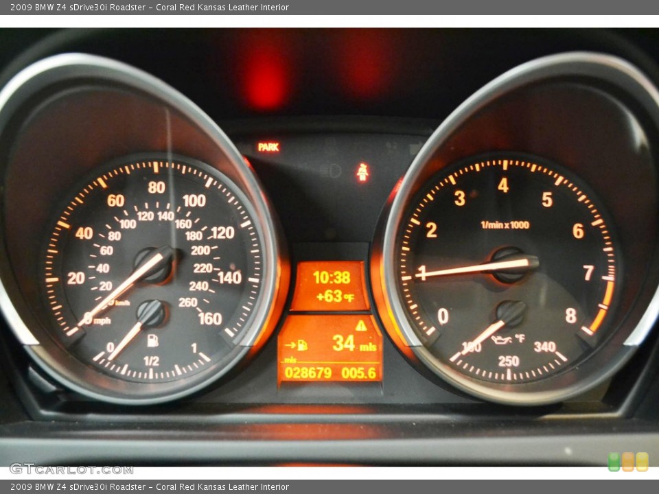 Coral Red Kansas Leather Interior Gauges for the 2009 BMW Z4 sDrive30i Roadster #80191058