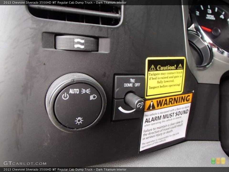 Dark Titanium Interior Controls for the 2013 Chevrolet Silverado 3500HD WT Regular Cab Dump Truck #80192130