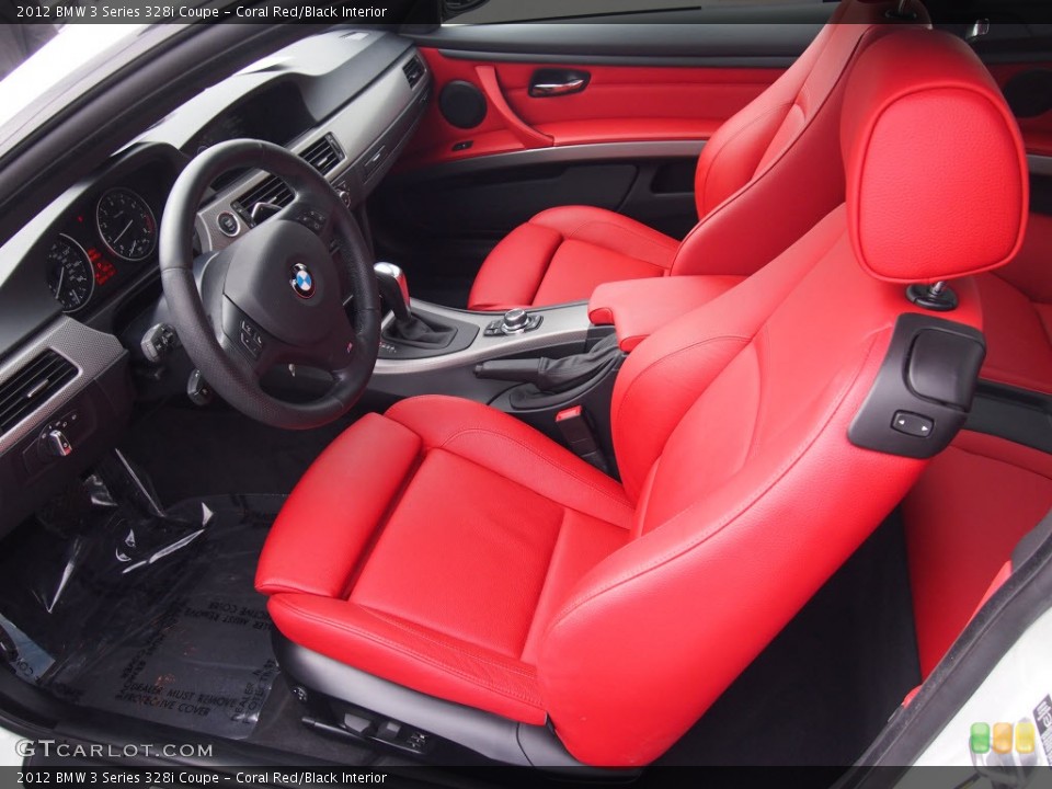 Coral Red/Black Interior Photo for the 2012 BMW 3 Series 328i Coupe #80193274
