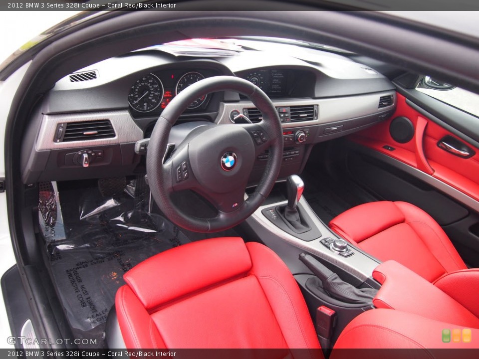 Coral Red/Black Interior Prime Interior for the 2012 BMW 3 Series 328i Coupe #80193289