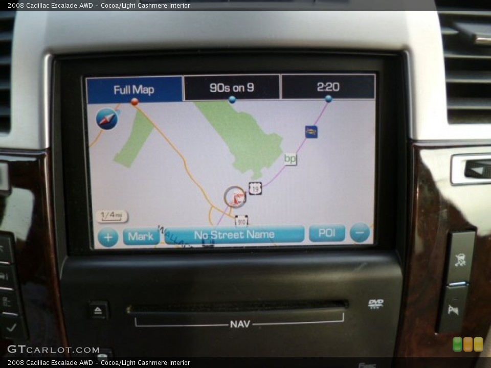 Cocoa/Light Cashmere Interior Navigation for the 2008 Cadillac Escalade AWD #80197404