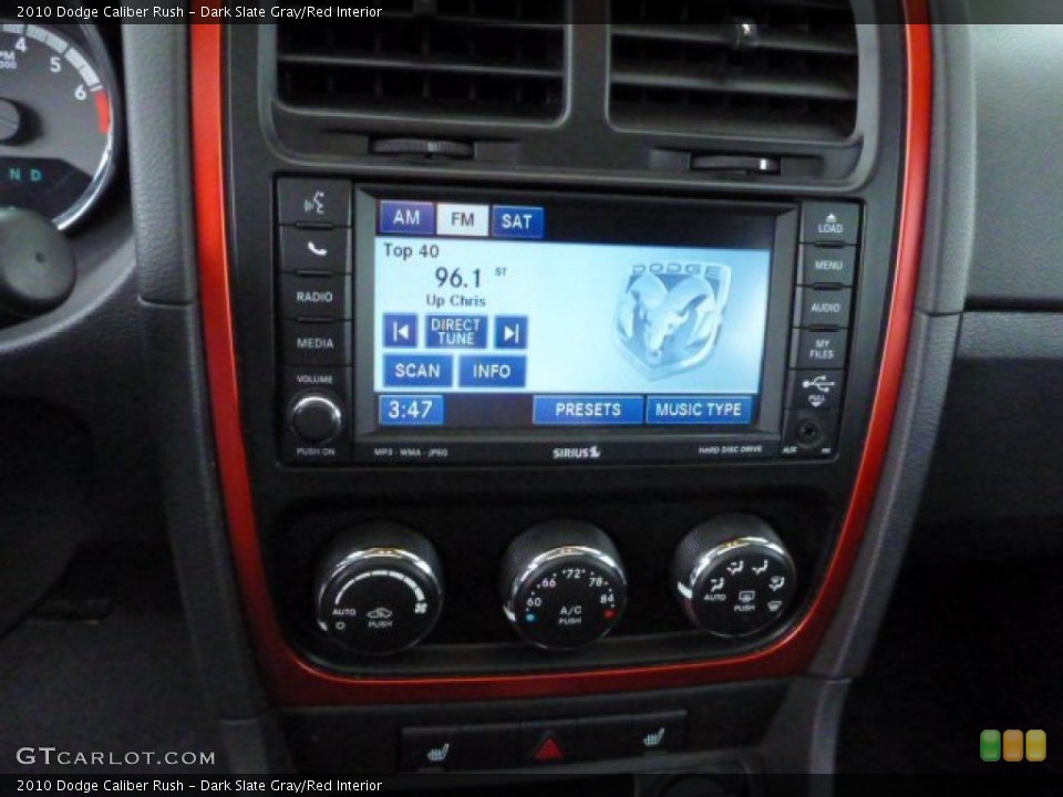 Dark Slate Gray/Red Interior Controls for the 2010 Dodge Caliber Rush #80213041