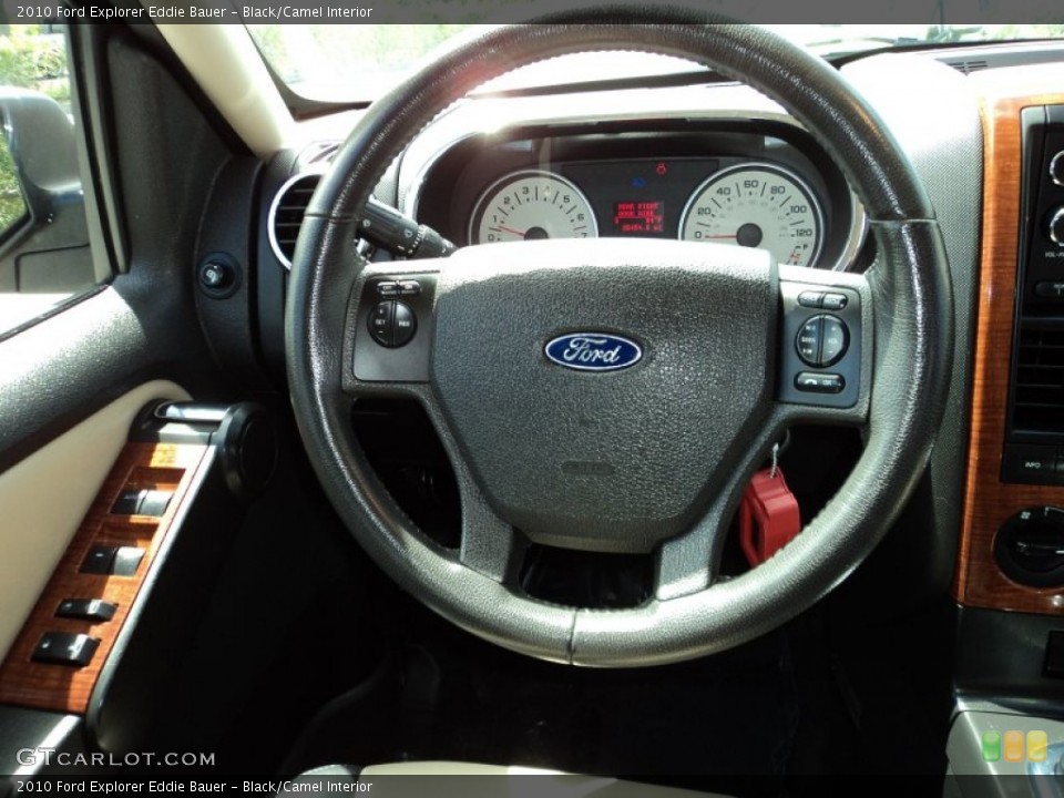 Black/Camel Interior Steering Wheel for the 2010 Ford Explorer Eddie Bauer #80222474