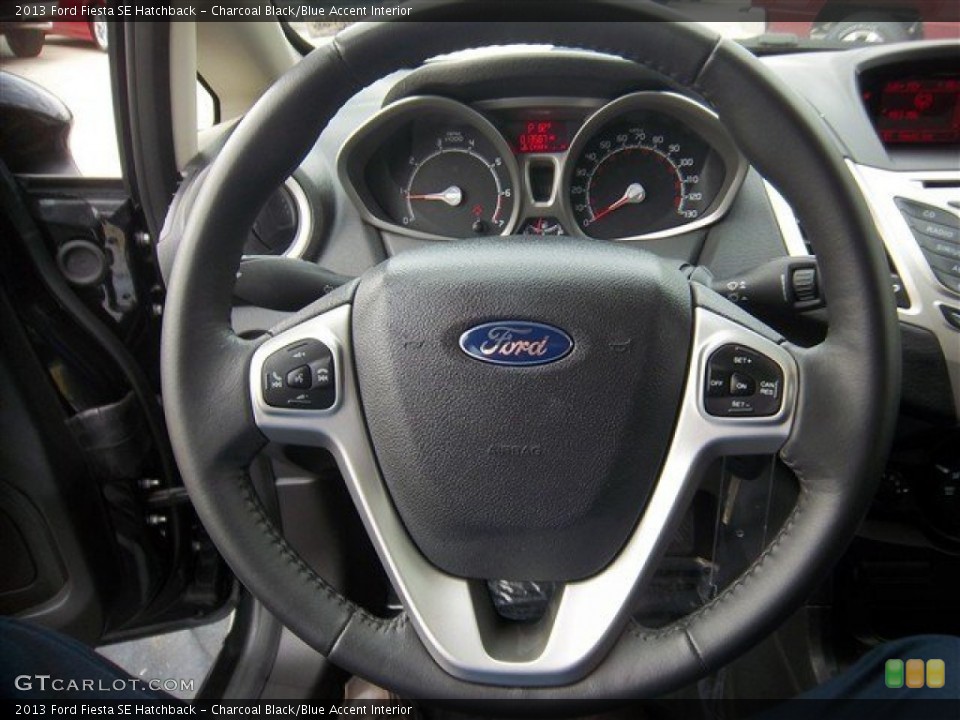 Charcoal Black/Blue Accent Interior Steering Wheel for the 2013 Ford Fiesta SE Hatchback #80223445