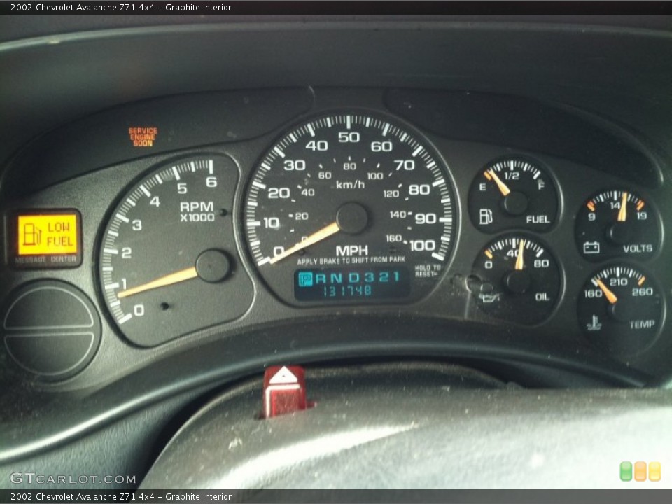 Graphite Interior Gauges for the 2002 Chevrolet Avalanche Z71 4x4 #80224107