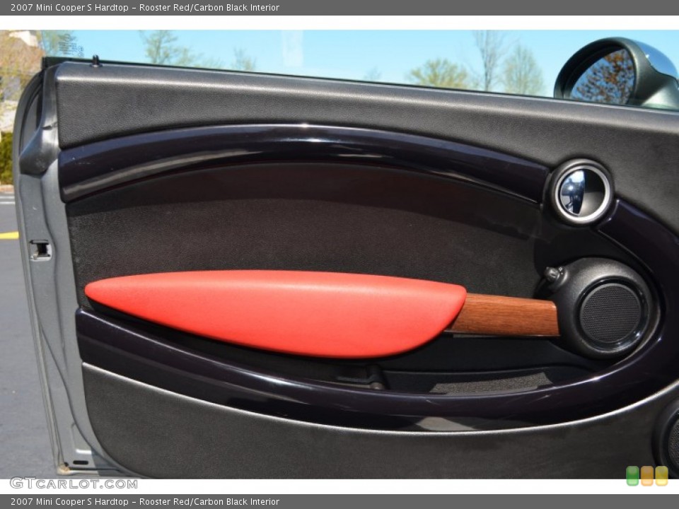 Rooster Red/Carbon Black Interior Door Panel for the 2007 Mini Cooper S Hardtop #80233517