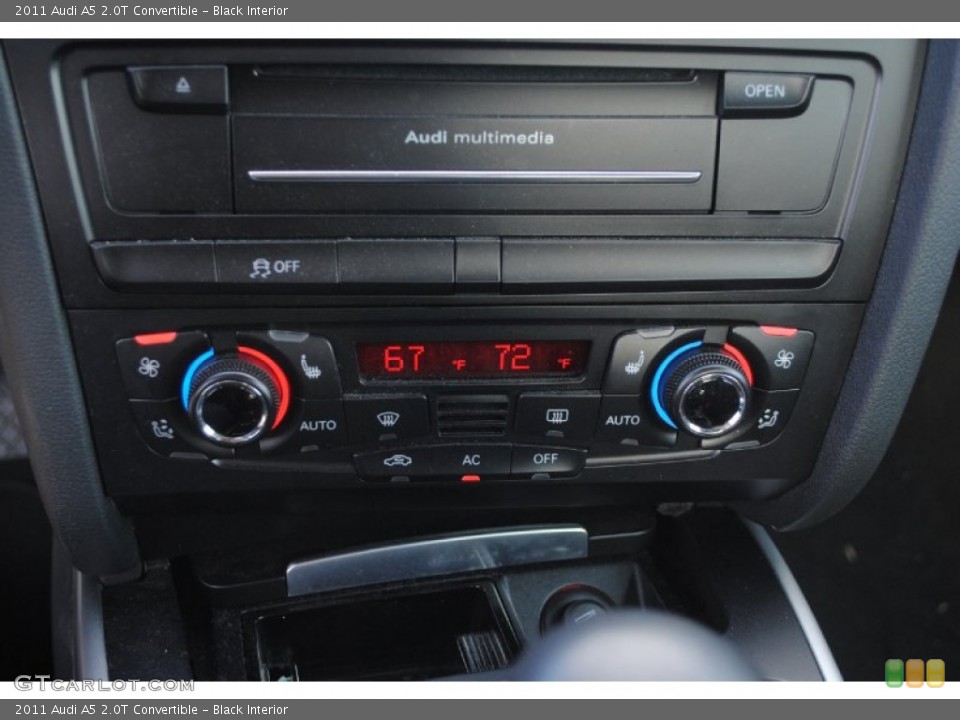 Black Interior Controls for the 2011 Audi A5 2.0T Convertible #80237789