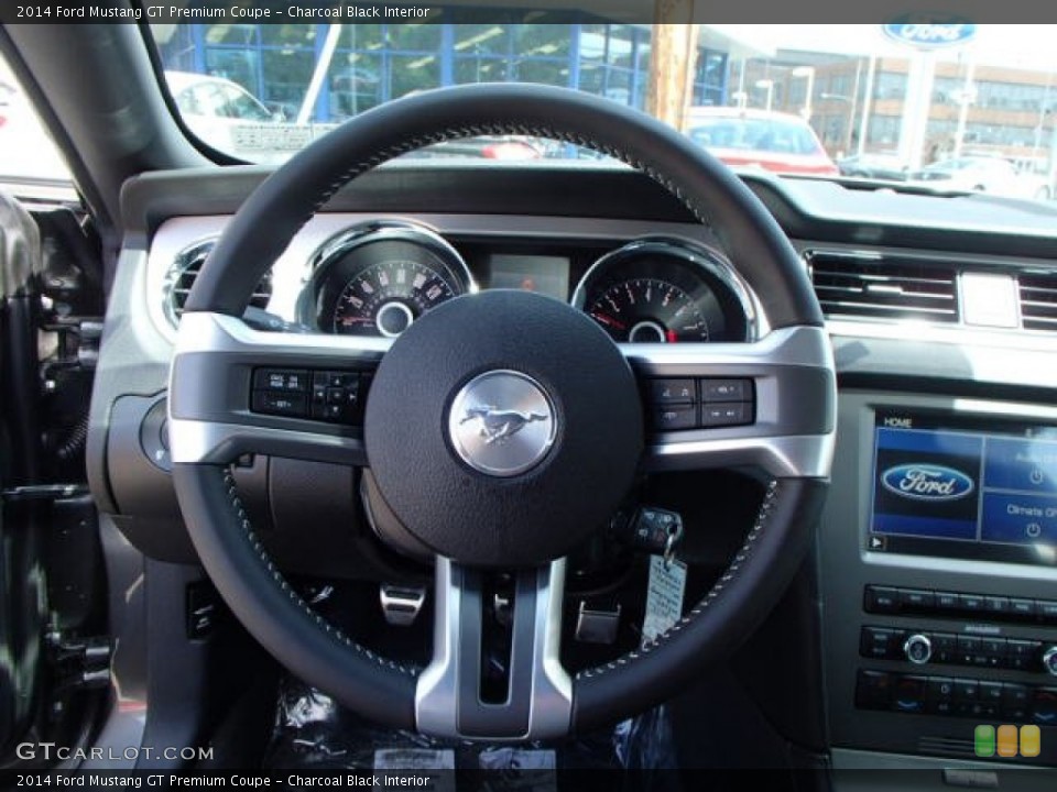 Charcoal Black Interior Steering Wheel for the 2014 Ford Mustang GT Premium Coupe #80266676