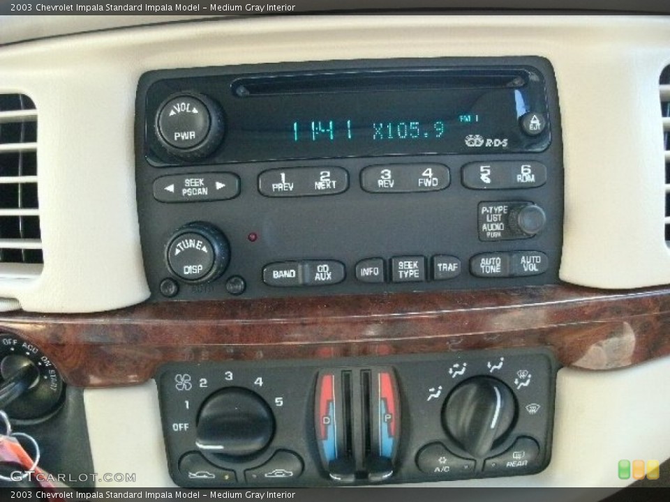 Medium Gray Interior Controls for the 2003 Chevrolet Impala  #80267084